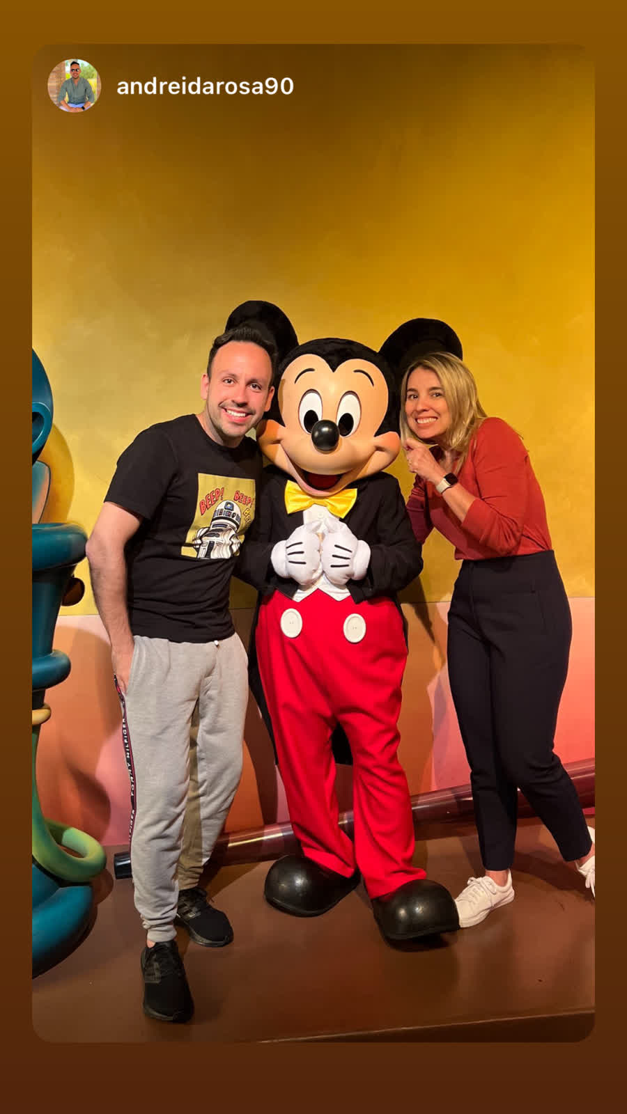 Encontro com Mickey durante uma viagem BrazTrip